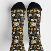 Flamingo naadloze gele en witte bloemen sokken (Top)