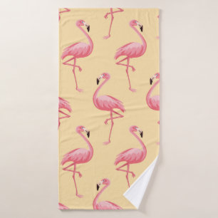 Flamingo naadloze patroonachtergrond. Roze vlammen Badhanddoek