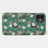 Flamingo naadloze patroonroze op groene achtergron Case-Mate iPhone case (Achterkant (horizontaal))