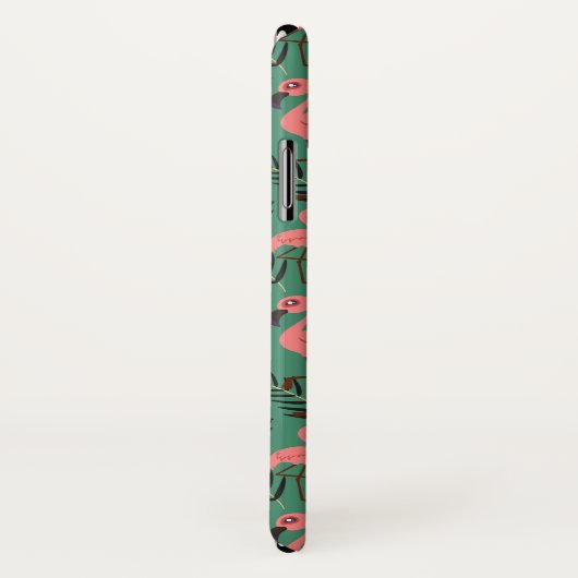 Flamingo naadloze patroonroze op groene achtergron Case-Mate iPhone case (Achterkant / rechts)