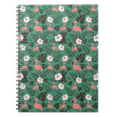 Flamingo naadloze patroonroze op groene achtergron notitieboek (Voorkant)
