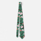 Flamingo naadloze patroonroze op groene achtergron stropdas (Achterkant)