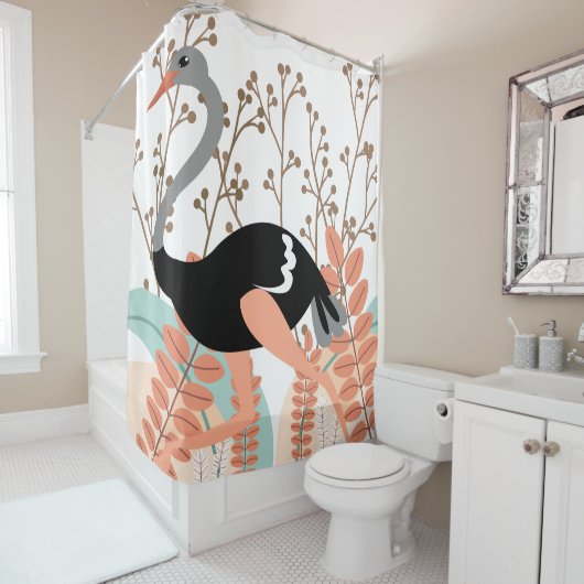 Flamingo natuur thema Douchegordijn (In situ)