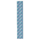 Flamingo Navy Blue Lange Tafelloper (Voorkant)