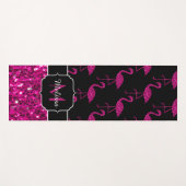Flamingo nepspatroon zwart Monogram Yogamat (Voorkant (horizontaal))