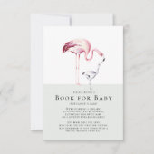 Flamingo Neutraal Baby shower Boek voor Baby Kaart (Voorkant)
