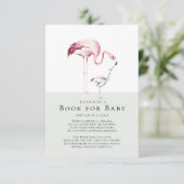 Flamingo Neutraal Baby shower Boek voor Baby Kaart (Staand voorkant)