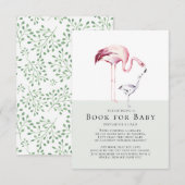 Flamingo Neutraal Baby shower Boek voor Baby Kaart (Voorkant / Achterkant)