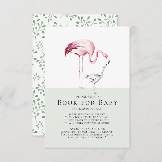 Flamingo Neutraal Baby shower Boek voor Baby Kaart (Voorkant / Achterkant)