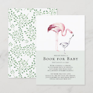 Flamingo Neutraal Baby shower Boek voor Baby Kaart