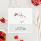 Flamingo Neutraal Baby shower Papieren servetten (Insitu)