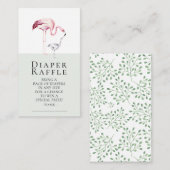 Flamingo Neutral Baby shower Luier Raffle Ticket Informatiekaartje (Voorkant / Achterkant)