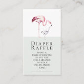Flamingo Neutral Baby shower Luier Raffle Ticket Informatiekaartje (Voorkant)