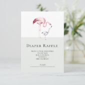 Flamingo Neutral Baby shower Luier Raffle Ticket Kaart (Staand voorkant)
