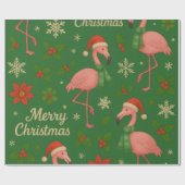 Flamingo Noel: Holly Jolly Greetings  Cadeaupapier (Vlak)