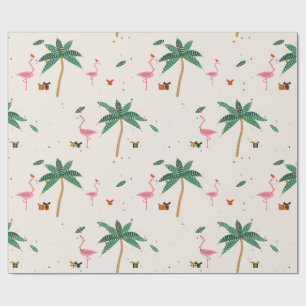 Flamingo Noël Kerst Inpakpapier Crème