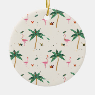 Flamingo Noël Kerst Ornament Crème