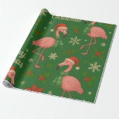 Flamingo Noel: Kerstelijke Groeten Cadeaupapier (Uitgerold)