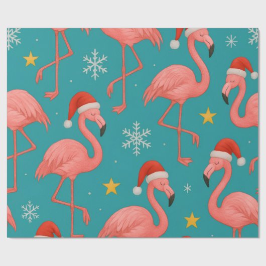 Flamingo Noel: Winterwensen Cadeaupapier (Vlak)