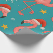 Flamingo Noel: Winterwensen Cadeaupapier (Hoek)