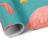 Flamingo Noel: Winterwensen Cadeaupapier (Rol Hoek)