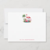 Flamingo Note Cards met gepersonaliseerde naam Notitiekaartje (Voorkant)