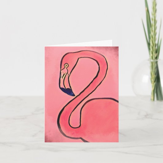 Flamingo Notecard (blanco binnen) Bedankkaart (Voorkant)
