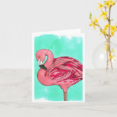Flamingo Notecard Kaart (Gele Bloem)