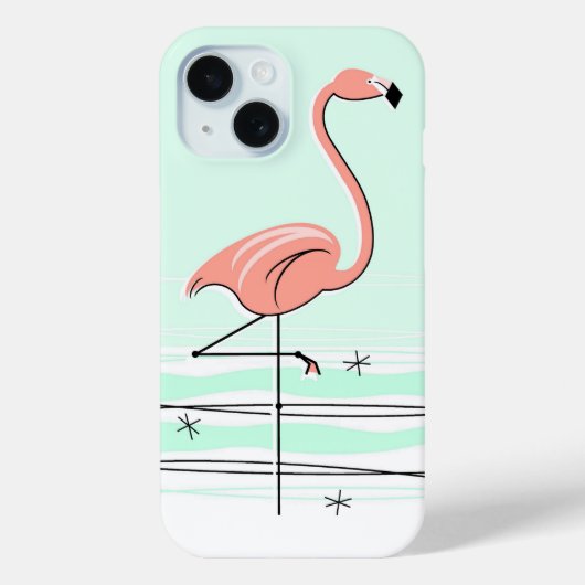 Flamingo Ocean Aqua iPhone hoesje (Achterkant)