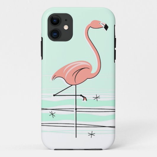 Flamingo Ocean Aqua iPhone hoesje (Achterkant)