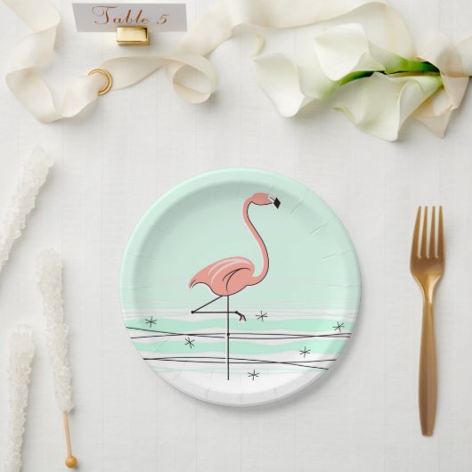 Flamingo Ocean Aqua papier bord (Huwelijk)