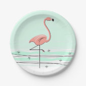 Flamingo Ocean Aqua papier bord (Voorkant)