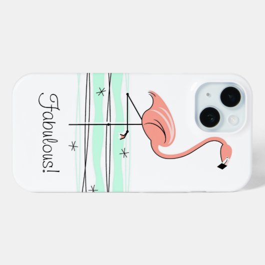 Flamingo Ocean 'Fabulous!' iPhone case (Achterkant (horizontaal))