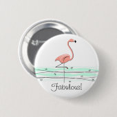 Flamingo Ocean 'Fabulous!'-knop Ronde Button 5,7 Cm (Voorkant /achterkant)