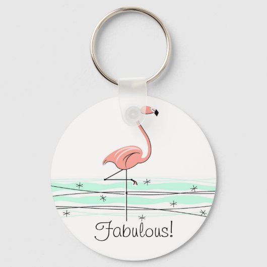 Flamingo Ocean 'Fabulous' sleutelketen Sleutelhanger (Voorkant)