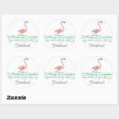 Flamingo Ocean Fabulous! sticker! Ronde Sticker (Vel)