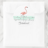 Flamingo Ocean Fabulous! sticker! Ronde Sticker (Tas)