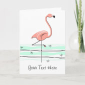 Flamingo Ocean front text greetcard Kaart (Voorkant)