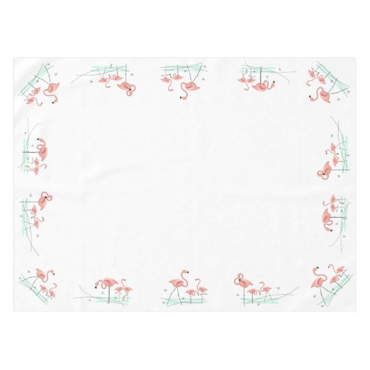 Flamingo Ocean Group border tablecloth Tafelkleed (Voorkant (Horizontaal))