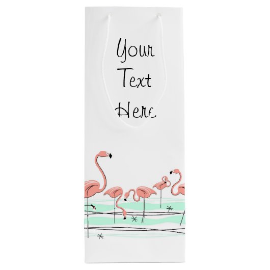 Flamingo Ocean Group Jouw tekst fles Wijn Cadeautas (Achterkant)