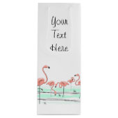 Flamingo Ocean Group Jouw tekst fles Wijn Cadeautas (Voorkant)