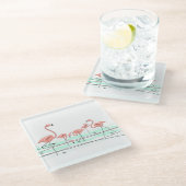 Flamingo Ocean Group onderzetter glass (Schuin)
