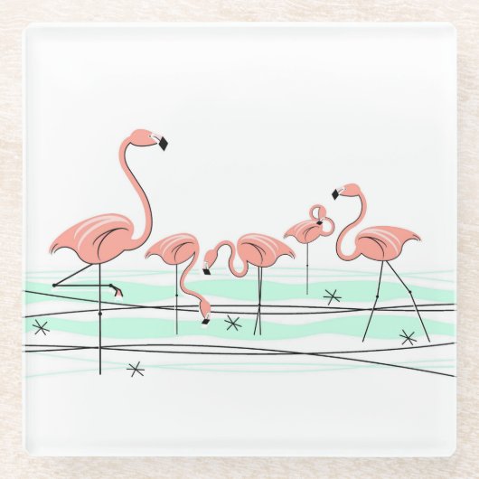Flamingo Ocean Group onderzetter glass (Voorkant)