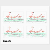 Flamingo Ocean Group sticker rechthoek (Vel)