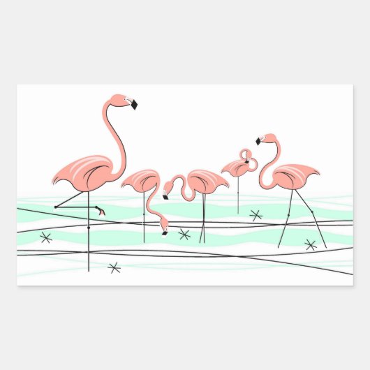 Flamingo Ocean Group sticker rechthoek (Voorkant)