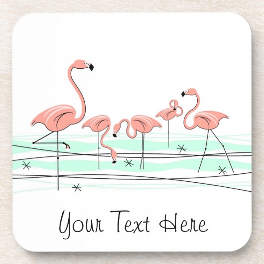 Flamingo Ocean Group Text plastic onderzetters (Voorkant)