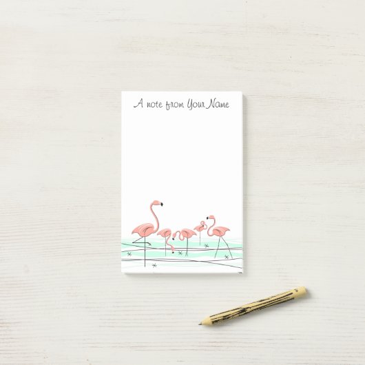 Flamingo Ocean Group "Text" Post-it® Notes (Op bureau)