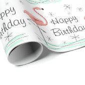 Flamingo Ocean 'Happy Birthday' Cadeaupapier (Rol Hoek)