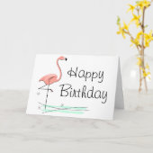 Flamingo Ocean Happy Birthday-grietenkaart Kaart (Gele Bloem)