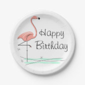 Flamingo Ocean Happy Birthday paper bord (Voorkant)